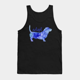 Don't buy adopt cute watercolor dog blue Tank Top